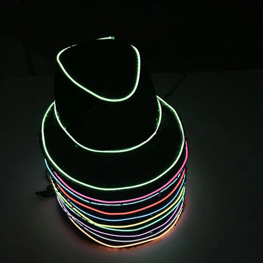 British Jazz Glowing Hat Christmas Party Glitter Topper Sequins Fluorescent Performance Hat