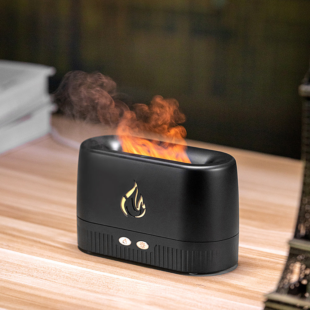 Flame Aroma Diffuser,Fragrance Essential Oil Diffuser Humidifier,Aroma Diffuser Humidifier with 3D Flame Night Light 200mL for Bedroom, Home and Office