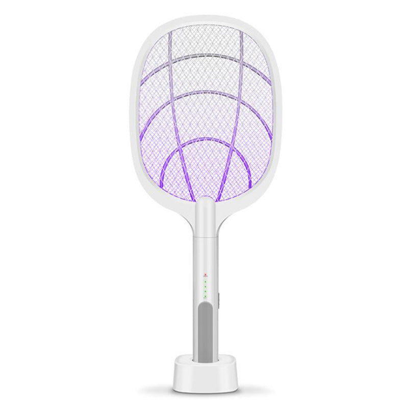 Electric Fly Swatter, 4000V USB Rechargeable Fly Killer Bug Zapper Racket with Charging Base, Home and Outdoor Mosquito Killer with LED Light for Mosquitoes, Flies, Bees, Moths