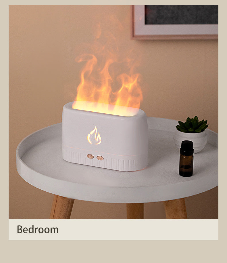 Flame Aroma Diffuser,Fragrance Essential Oil Diffuser Humidifier,Aroma Diffuser Humidifier with 3D Flame Night Light 200mL for Bedroom, Home and Office