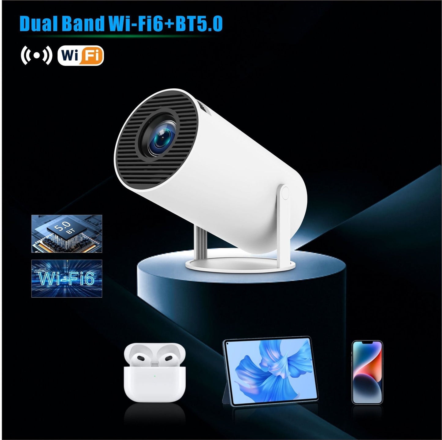 HY300 Pro Projector Home Theater Entertainment Portable 4K