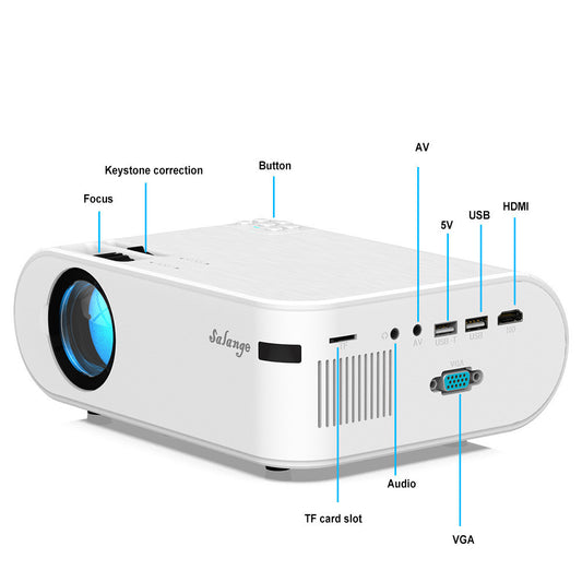 720p Portable Smart Projector Support 4K Supported, WiFi 6 & Bluetooth 5.2, Low Fan Noise (<30dB), 120° Adjustable Stand, Auto Keystone Home Cinema Projector for iOS/Android/PS5