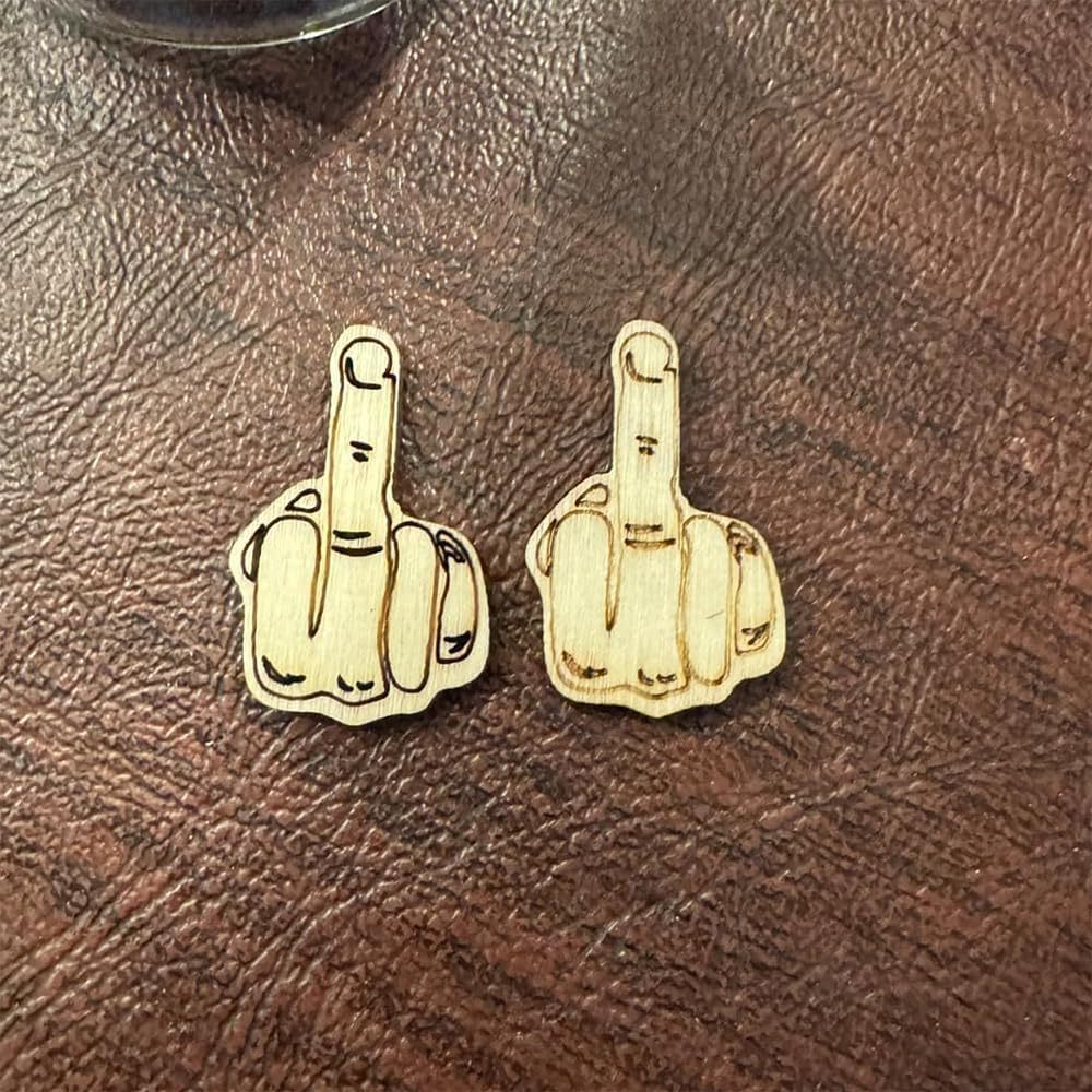 Middle Finger Gift Jar Made Of Wood