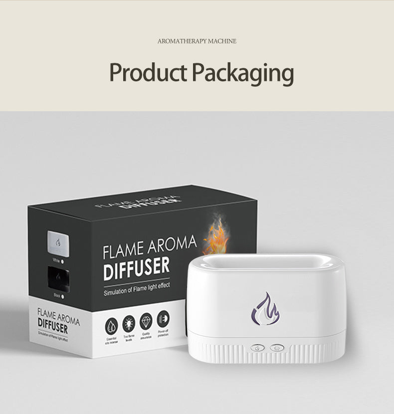Flame Aroma Diffuser,Fragrance Essential Oil Diffuser Humidifier,Aroma Diffuser Humidifier with 3D Flame Night Light 200mL for Bedroom, Home and Office