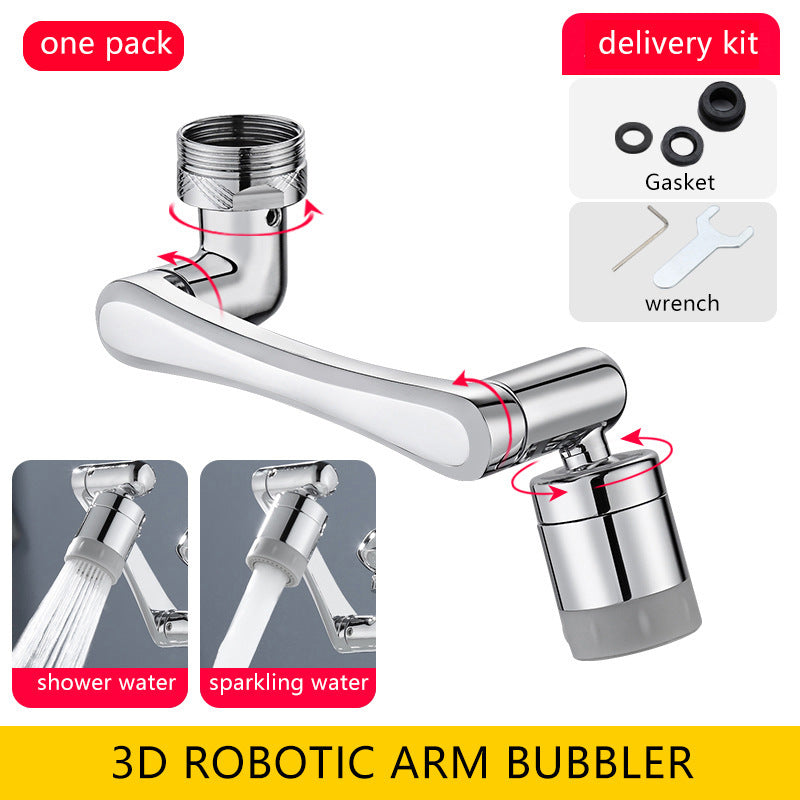 Rotating Water Bubbler Extension Noise Splash-Proof Faucet Extender, 1080° Large-Angle Rotating Robotic Arm
