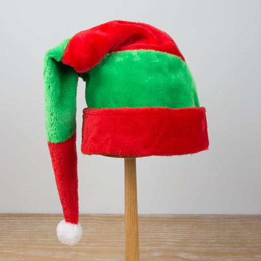 Red And Green Stripes Christmas Hat Plush Lengthened Festival Dress Up