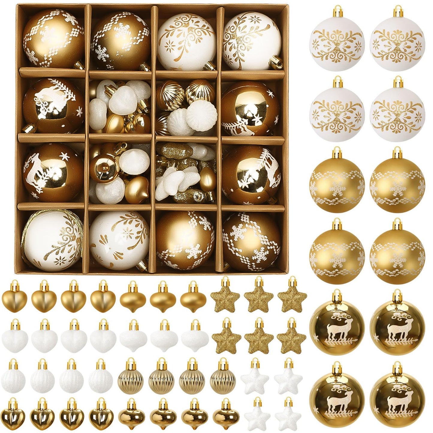 Christmas Ball Decorations Nordic 52PCS Christmas Tree Decorations